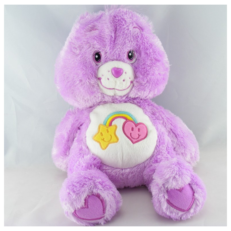 Peluche Bisounours mauve Grosami arc en ciel CARE BEARS