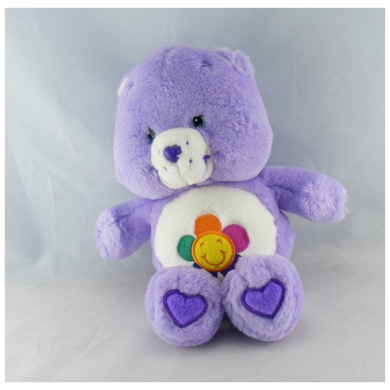 Peluche Bisounours mauve Grosami arc en ciel CARE BEARS