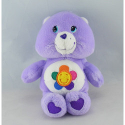 Peluche Bisounours mauve violet Grosfasol fleur CARE BEARS