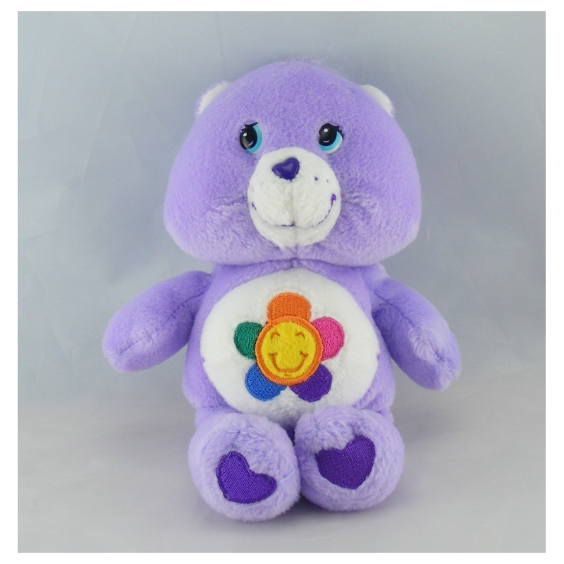 Peluche Bisounours mauve violet Grosfasol fleur CARE BEARS