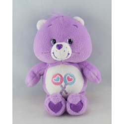 Peluche Bisounours mauve Groscadeau sucettes CARE BEARS 20 cm