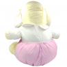 Grande peluche Puffalump chien jaune rose blanc en toile