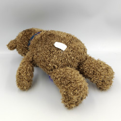 Peluche ours marron écharpe carreaux bleu ID COM