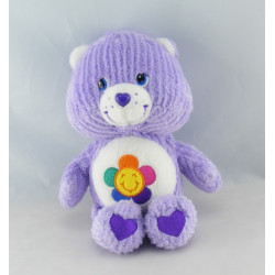 Peluche Bisounours mauve violet Grosfasol fleur CARE BEARS 20 cm