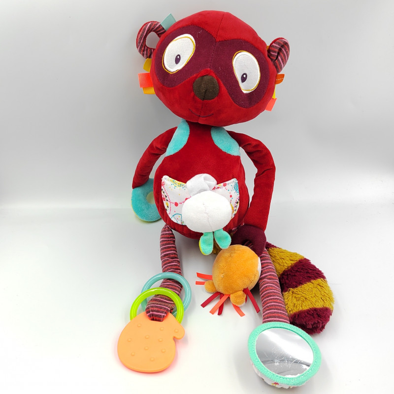 Doudou eveil raton laveur rouge Georges LILLIPUTIENS