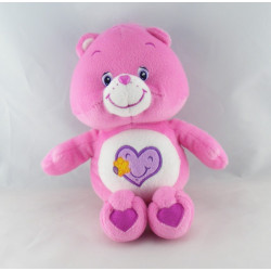 Peluche Bisounours rose avec coeur CARE BEARS