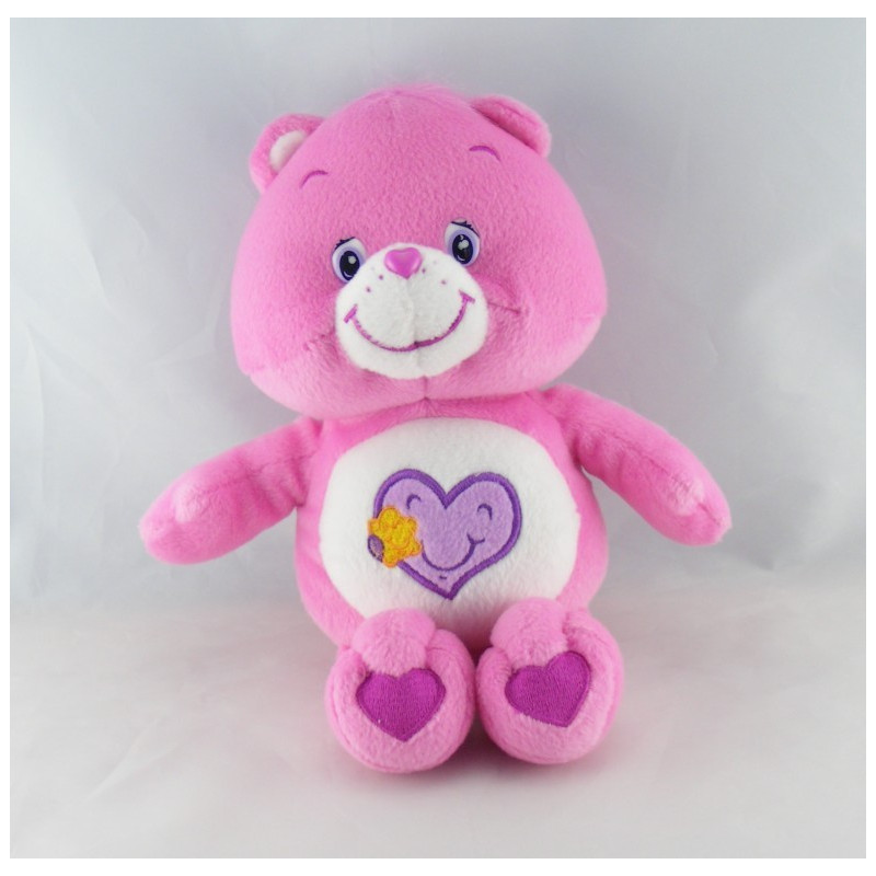 Peluche Bisounours rose avec coeur CARE BEARS