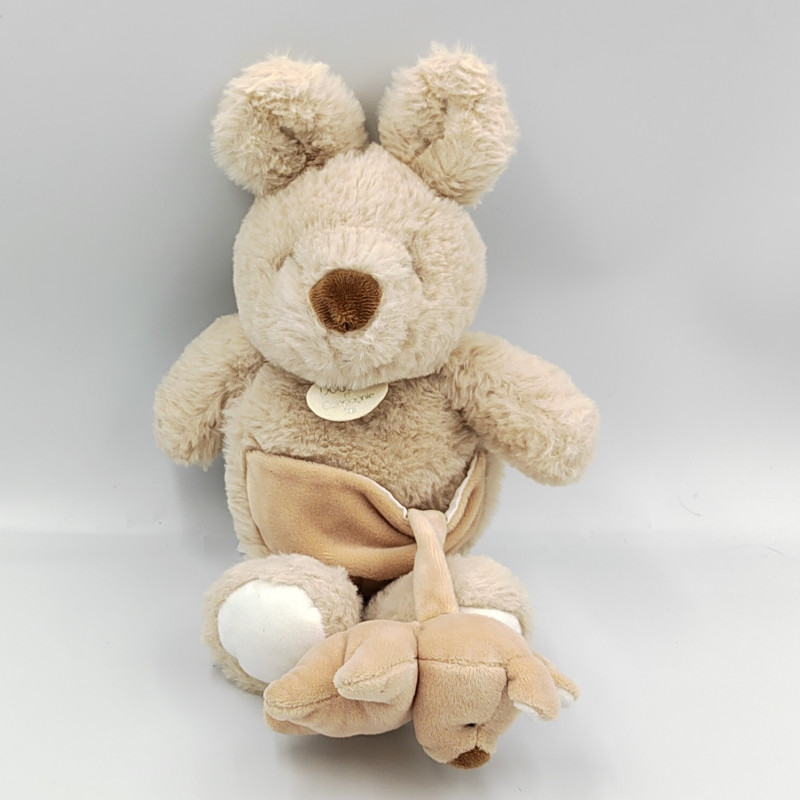 Doudou et compagnie kangourou beige Unicef