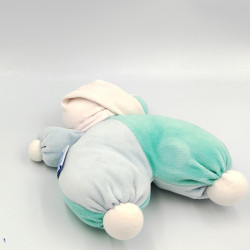Doudou poupée lutin bleu vert rose MOULIN ROTY