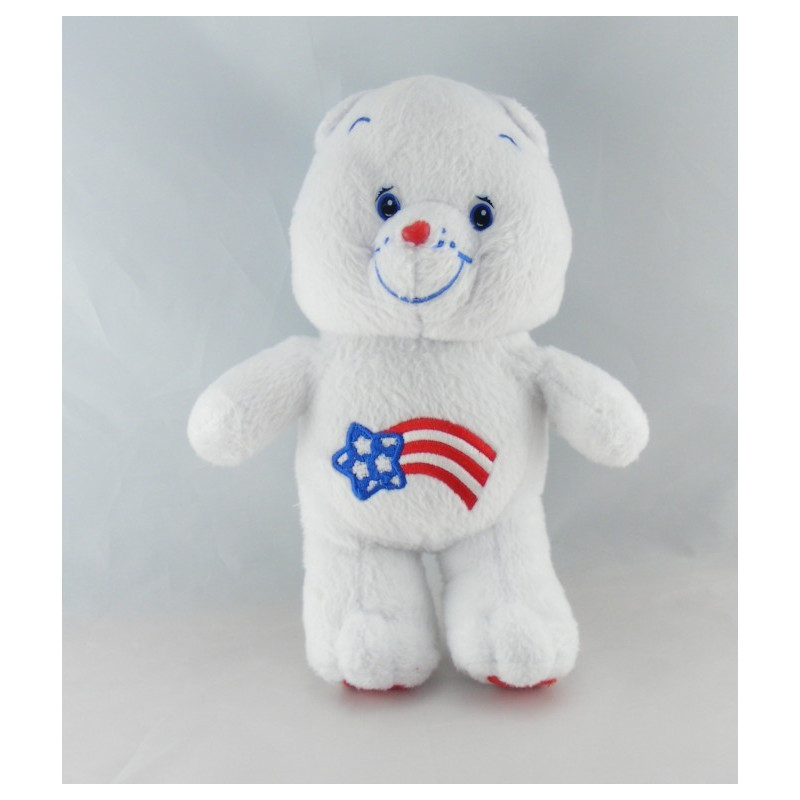 Peluche Bisounours blanc coeur gris 25 ans CARE BEARS