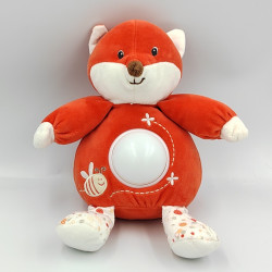 Doudou veilleuse renard orange blanc abeille GIPSY