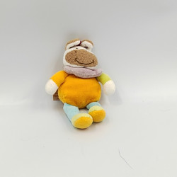 Mini Doudou cheval ane orange bleu vert BABY NAT