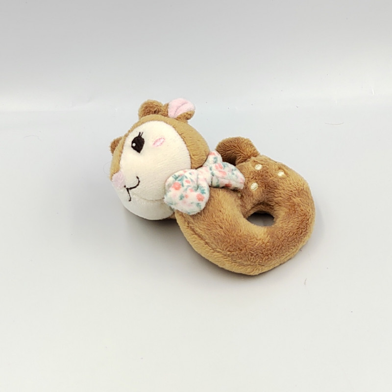 Doudou hochet biche faon marron TEX