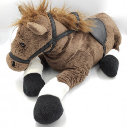 Grande peluche cheval marron blanc HAPPY FRIENDS