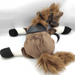Grande peluche cheval marron blanc HAPPY FRIENDS