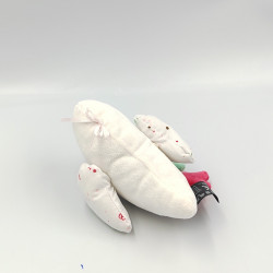 Doudou poule oiseau blanc rose bleu ORCHESTRA PREMAMAN