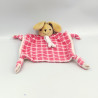 Doudou plat lapin carreaux rose NOUNOURS
