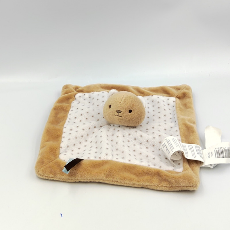 Doudou plat ours beige blanc étoiles SERGENT MAJOR