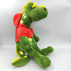 Doudou peluche dragon vert sweat rouge KETNET