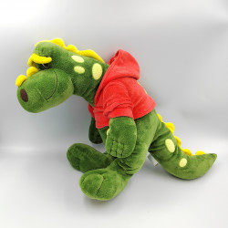 Doudou peluche dragon vert sweat rouge KETNET