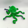 Doudou peluche pieuvre poulpe vert violet CP INTERNATIONAL