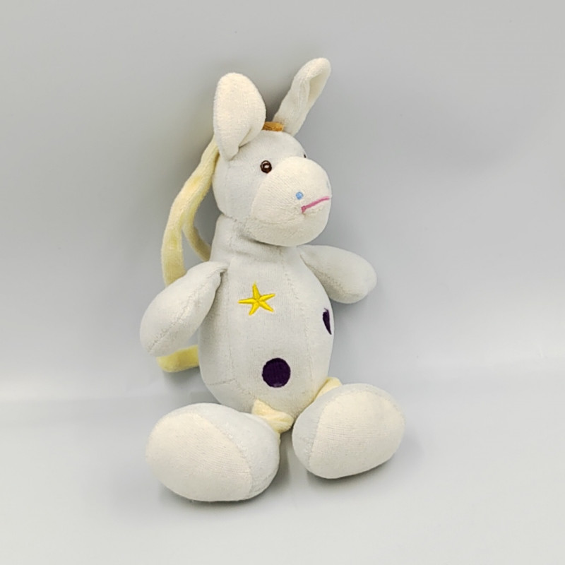 Doudou Ane Cheval bleu blanc jaune violet CENTRAL VET