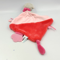 Doudou plat souris rose rouge coeurs super doudou BABY NAT