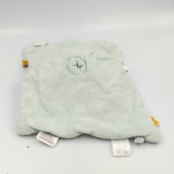 Doudou plat ours vert bleu menthe rayé 20 ans NOUKIE'S