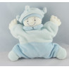 Doudou semi plat lutin clown bleu vert JOLLYBABY