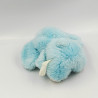 Ancienne peluche éléphant bleu blanc