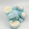 Ancienne peluche éléphant bleu blanc