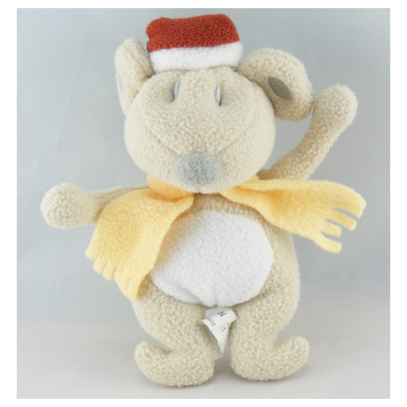 Doudou souris blanche bleu AUCHAN