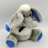Ancienne peluche éléphant gris blanc bleu pois CLOUD 9