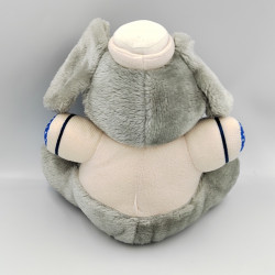 Ancienne peluche éléphant gris blanc bleu pois CLOUD 9