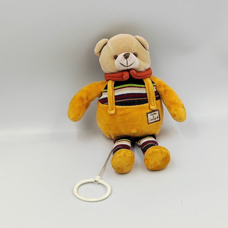 Doudou et compagnie musical ours orange rayé