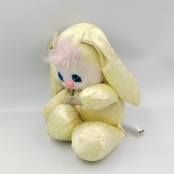 Ancienne peluche lapin jaune étoiles satin Mattel 1989