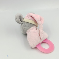 Doudou dentition souris grise rose pommes GIPSY