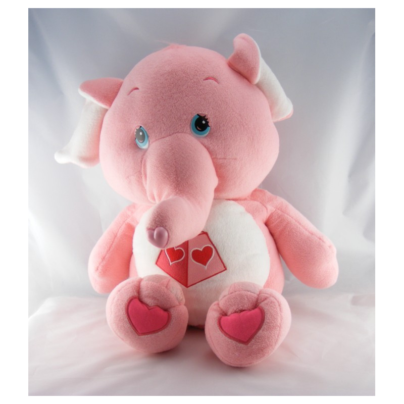 Grande Peluche Bisounours rose éléphant Toucostaud CARE BEARS 65 cm            