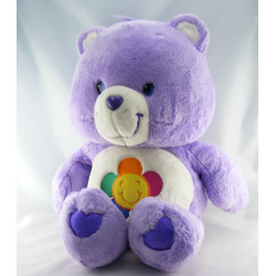 Peluche Bisounours mauve violet Grosfasol fleur CARE BEARS