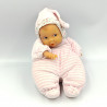 Doudou bébé poupée Baby Pouce rayé rose