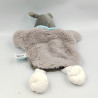 Doudou marionnette ane gris bleu blanc Ferme BABY NAT