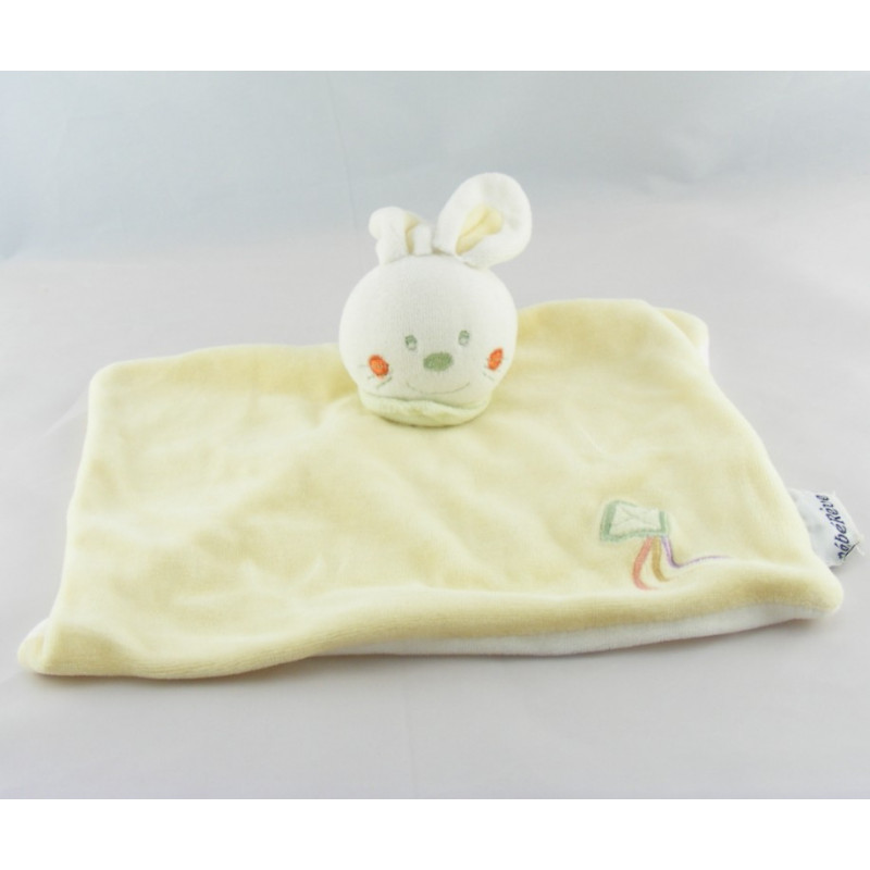Doudou plat Lapin jaune cerf volant INFLUX