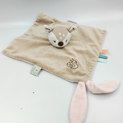 Doudou plat faon biche beige marron rose NATTOU