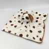 Doudou plat chien blanc marron pois IKEA