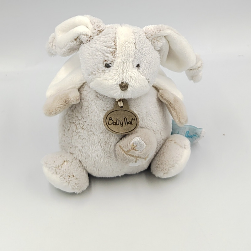 Doudou musical lapin beige blanc Toudoux BABY NAT