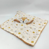 Doudou plat renard écureuil marron blanc motifs lange IN EXTENSO