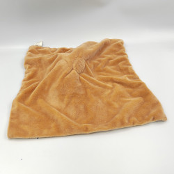 Doudou plat renard écureuil marron blanc motifs lange IN EXTENSO