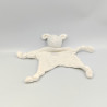 Doudou plat lapin blanc empreintes CARREFOUR