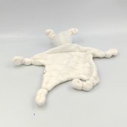Doudou plat lapin blanc empreintes CARREFOUR