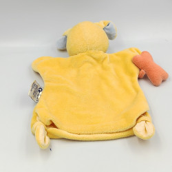 Doudou marionnette chien jaune bleu orange KIABI